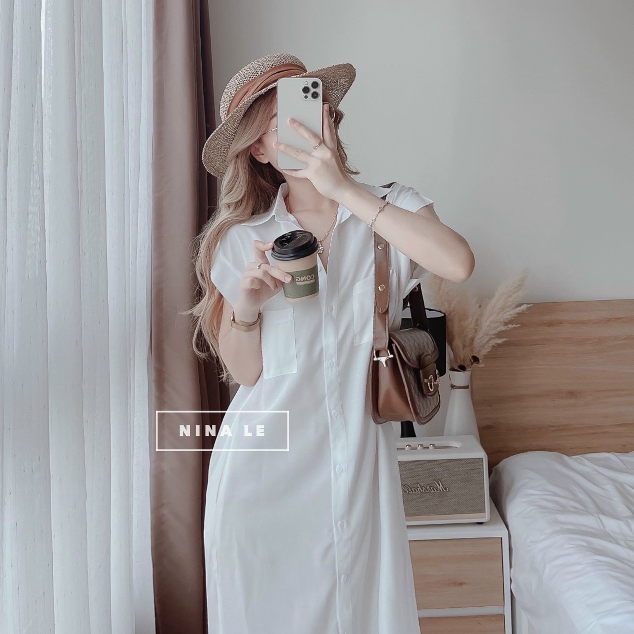 Đầm sơ mi lụa siêu xinh