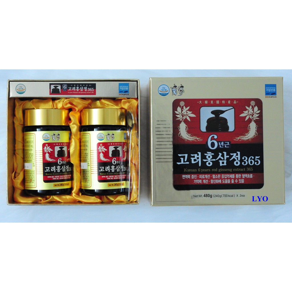 Cao Hồng Sâm 365 Hàn Quốc hộp 2 - 4 chai
