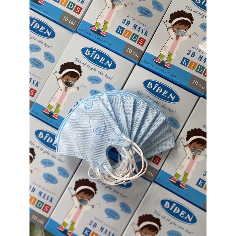 Khẩu trang Biden 3D cho bé (Hộp 10c)