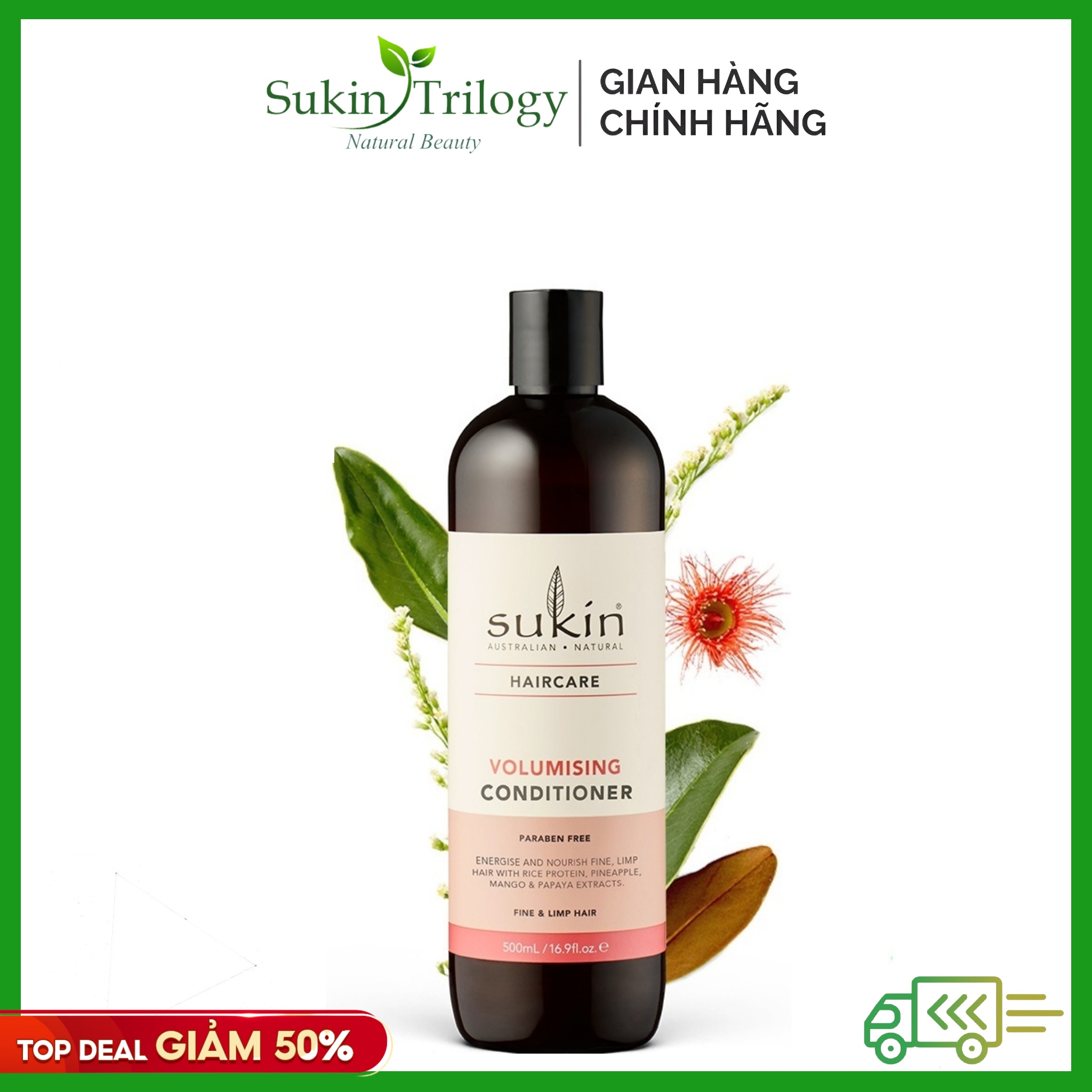 Dầu xả làm dày tóc Sukin Volumising Conditioner 500ml