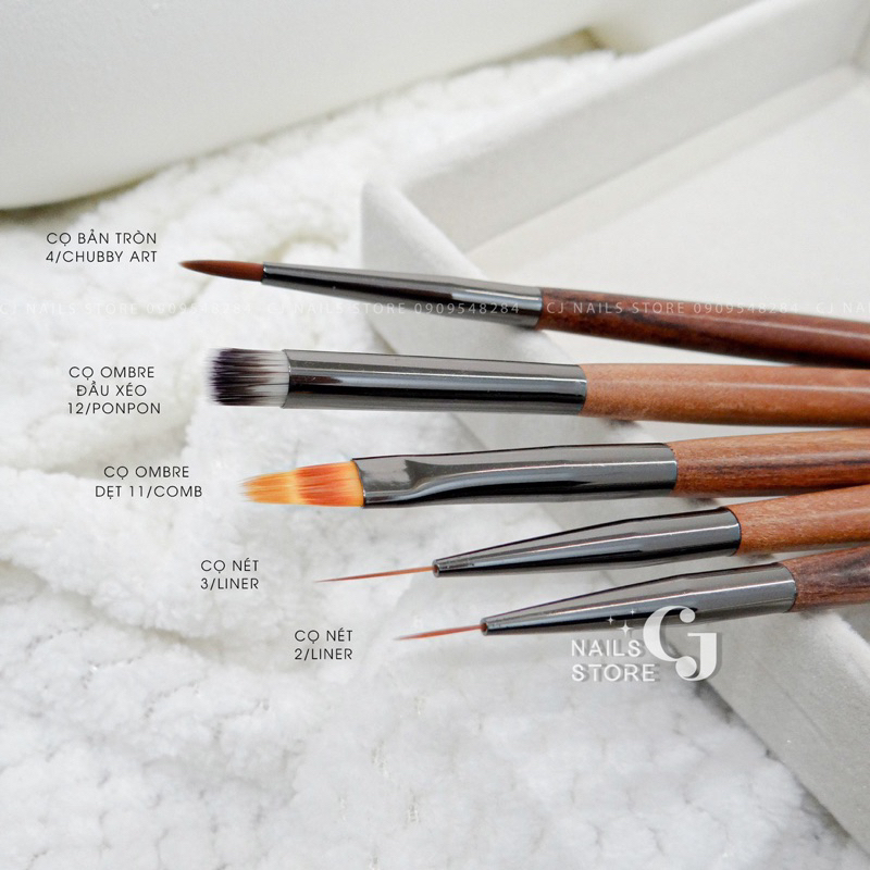 {CJ Nails Store} Cọ Dingxi Nhật Bản cán gỗ loại tốt