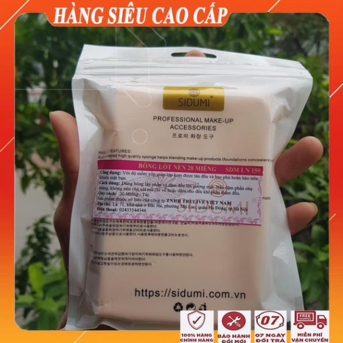 Sét 20 miếng mút trang điểm sidumiMút tán kem nền, kem lót đa năng, siêu mịn, siêu đẹp