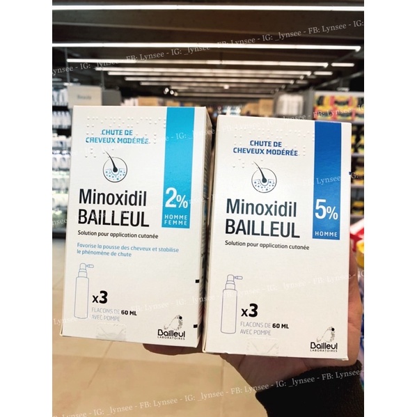 [Nội Địa Pháp] Xịt Mọc Tóc Giảm Rụng Tóc Minoxidil Bailleul 2%