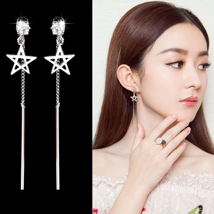 Bông tai nữ BO08 - khuyên tai nữ dáng dài mix ngôi sao phiên bản hàn quốc