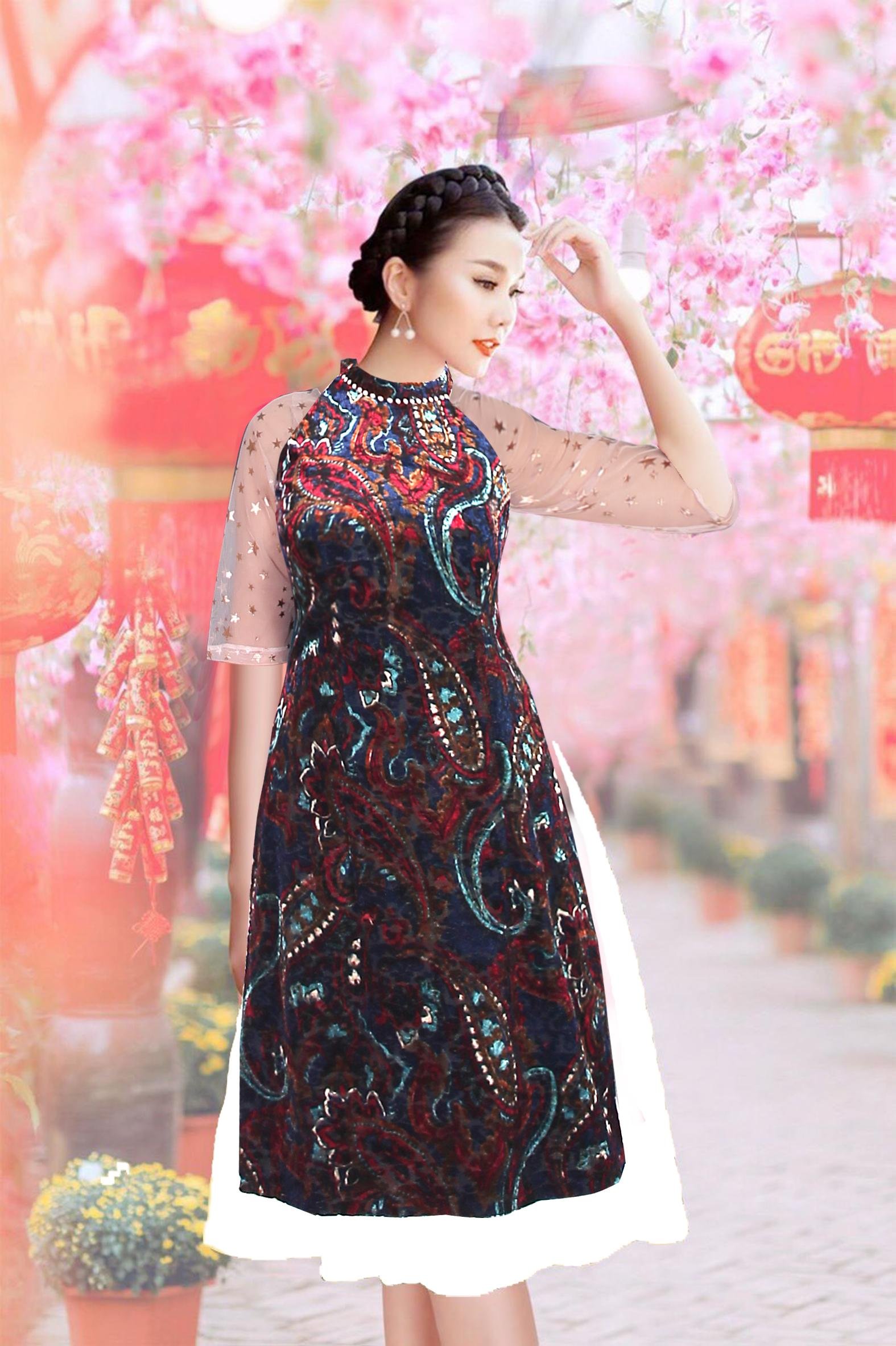 Giá xưởng - áo dài cách tân vải nhung
