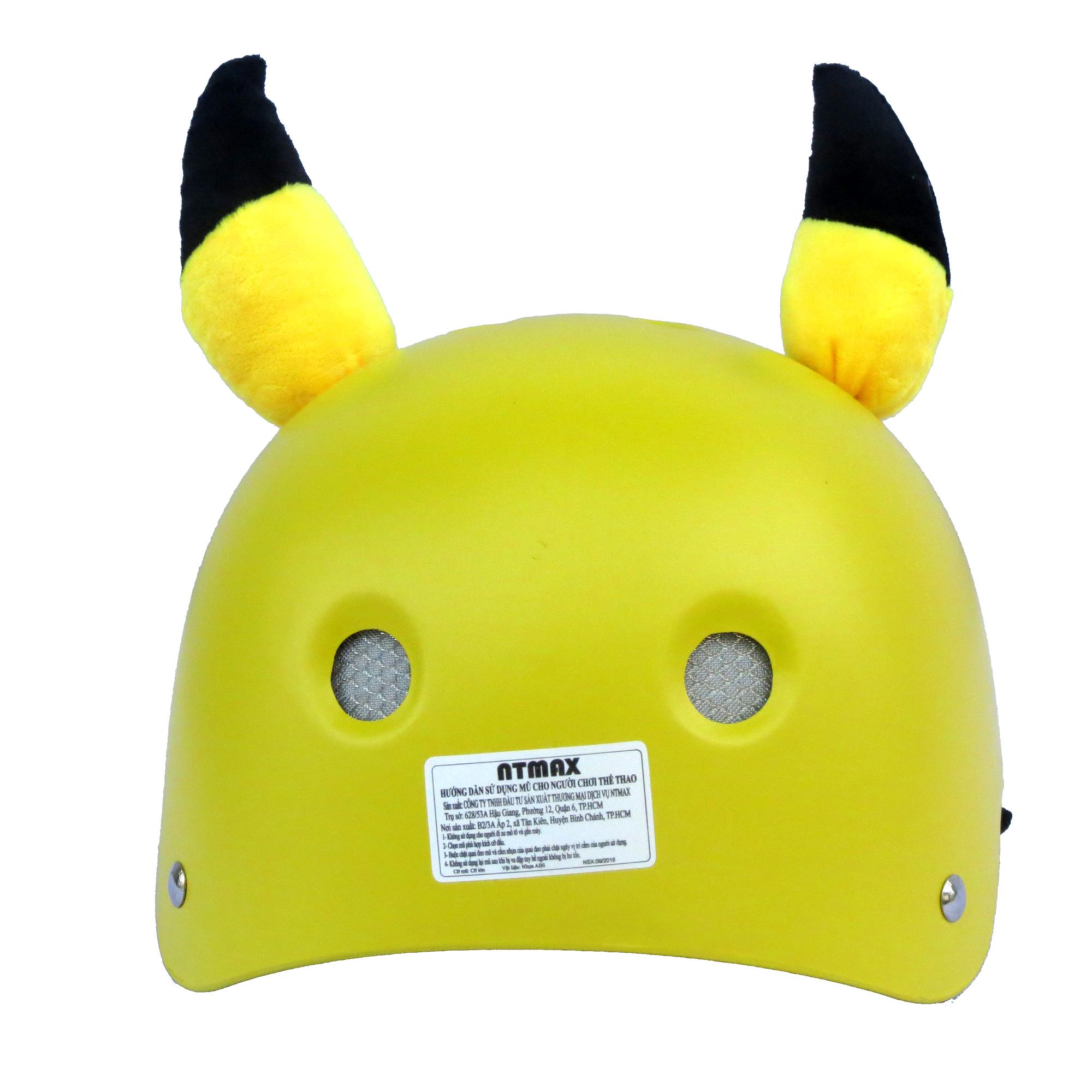 Mũ bảo hiểm NTMAX 1/2 trẻ em (4-10 tuổi) Pikachu siêu cute