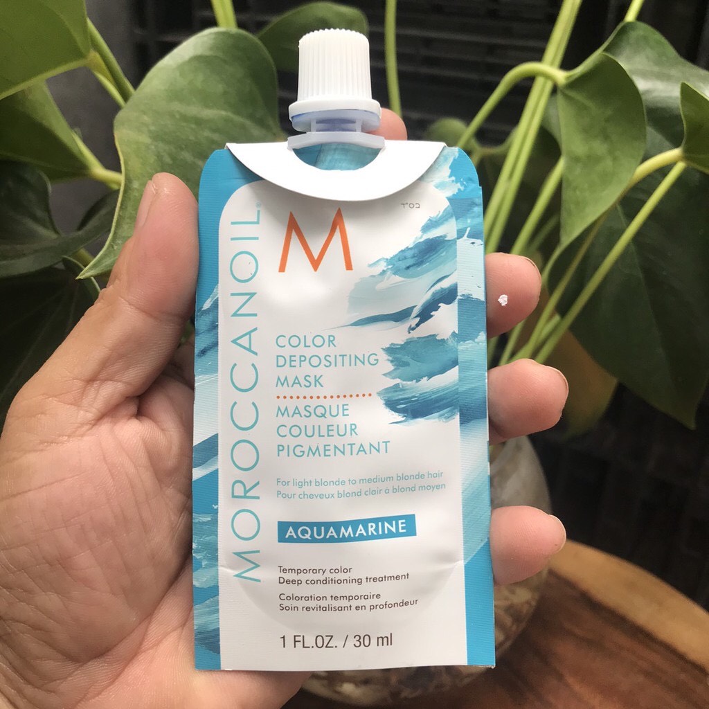 Mặt Nạ Dưỡng Bổ Sung Hạt Màu Moroccanoil Color Depositing Mask Màu Aquamarine 30ml