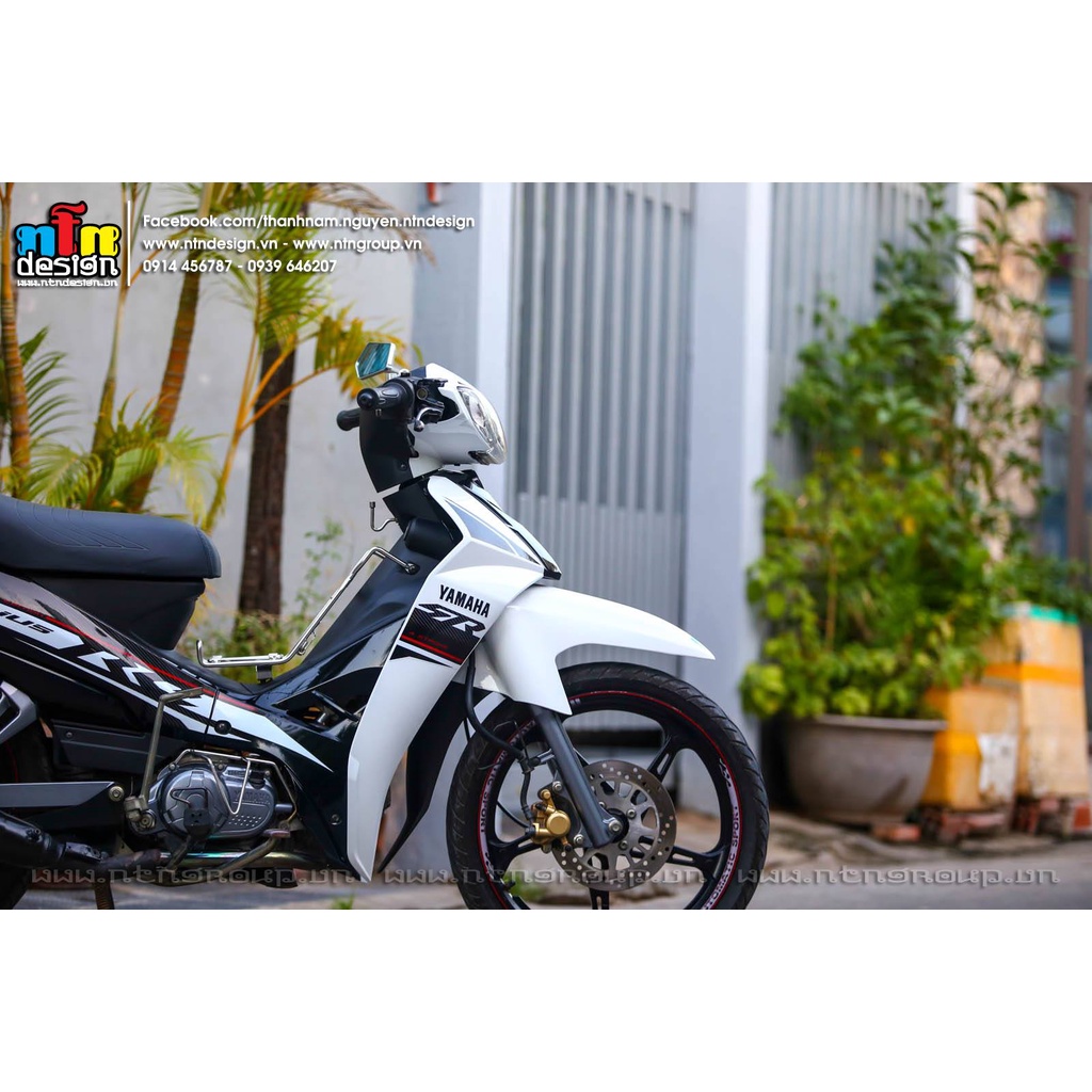 Tem rời dán xe sirius mẫu zin rc trắng đen đỏ cực đẹp, hàng 3 lớp chất lượng cao