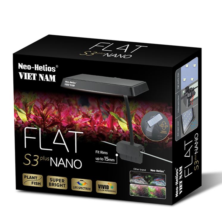 Đèn flat s3 plus nano rgb đỏ cá không đỏ nước