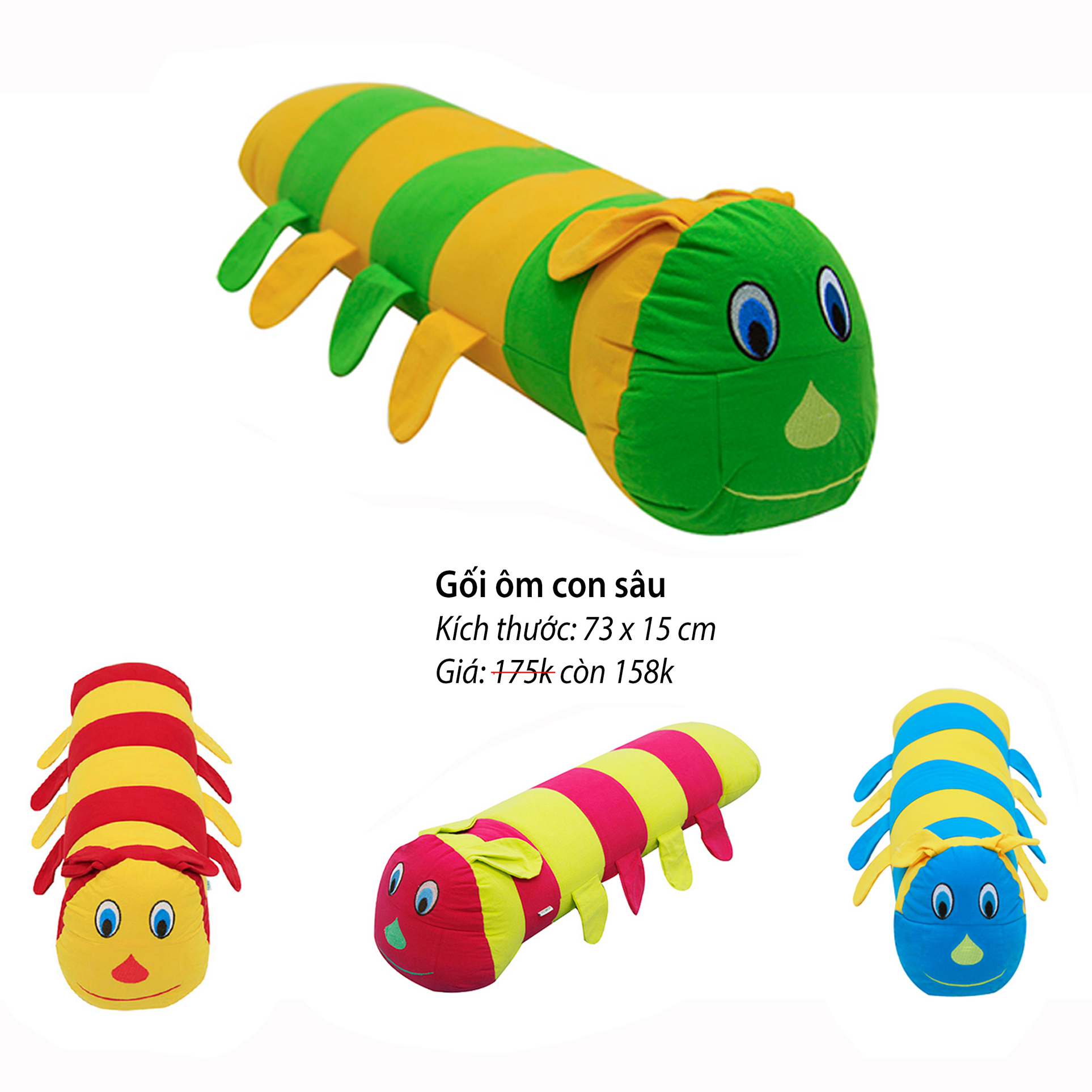Gối ôm hình con sâu cho bé