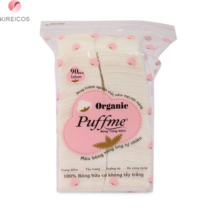 [HCM]Bông Tẩy Trang Puffme Organic 90 Miếng - kireicos