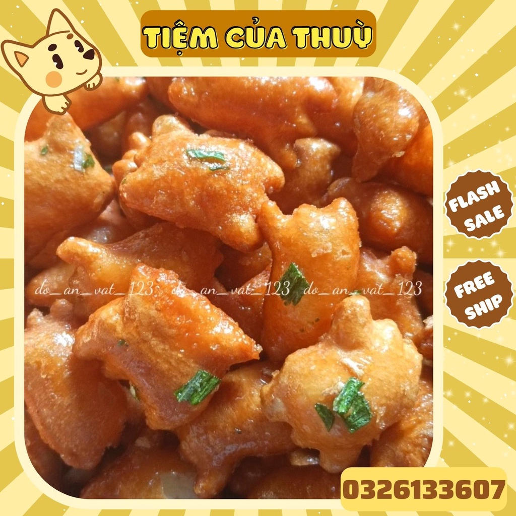 500g bánh quẩy cua vị mắm hành, quẩy giòn giòn chiên mắm, đồ ăn vặt