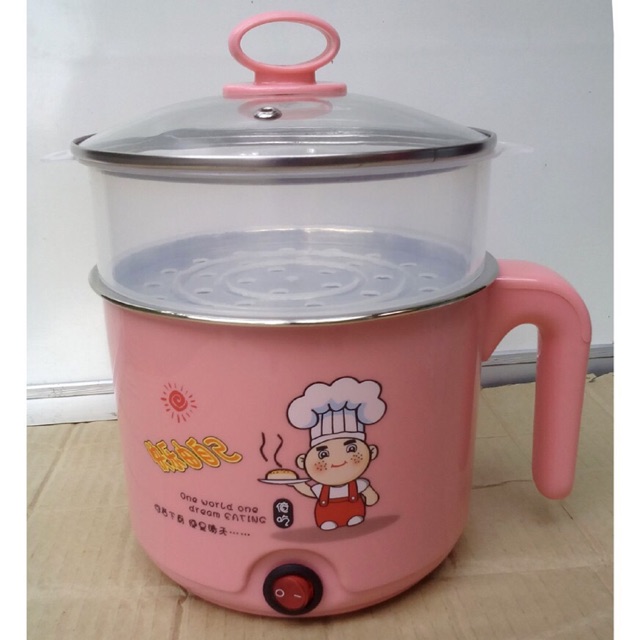 Ca nấu mì siêu tốc nồi nấu đa năng mini siêu tốc 18cm (TẶNG KÈM XỬNG HẤP)