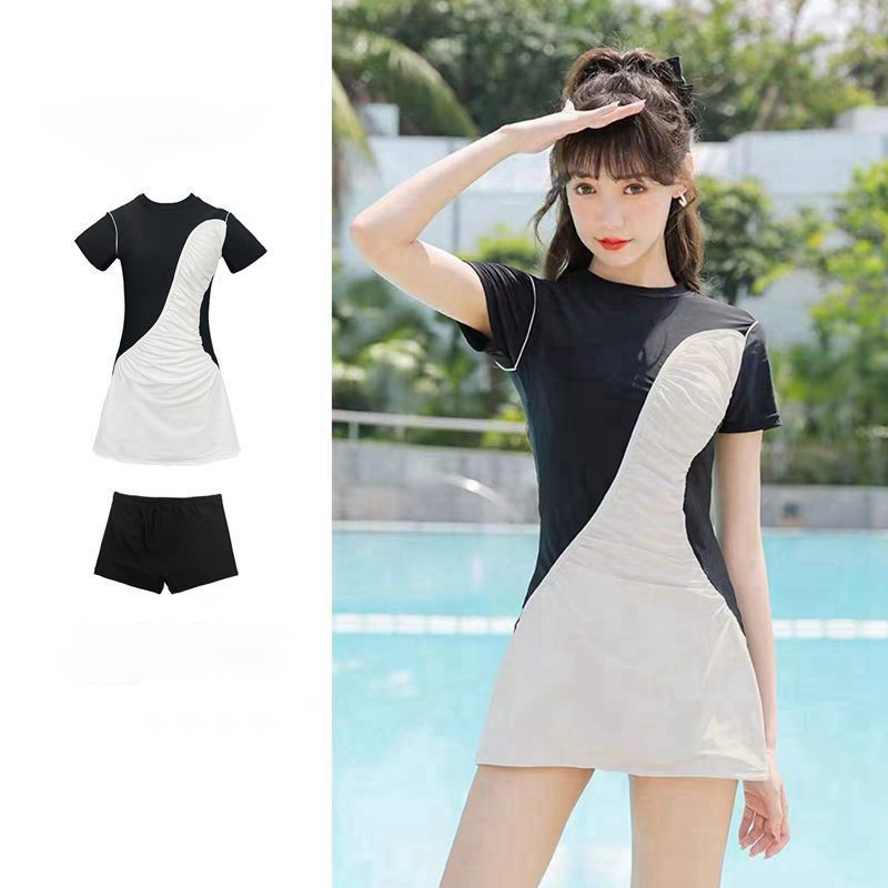 Đồ bơi nữ liền thân Bộ đồ bơi nữ dáng váy thời trang cao cấp vải mềm mại co giãn