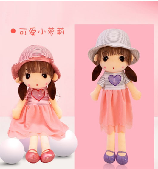 Búp bê váy kẻ đỏ size 45cm cho bé gái