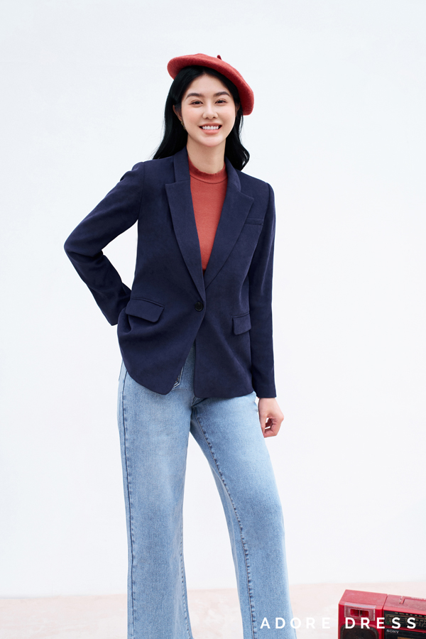 Blazer casual style da lộn 312BL1036 ADOREDRESS