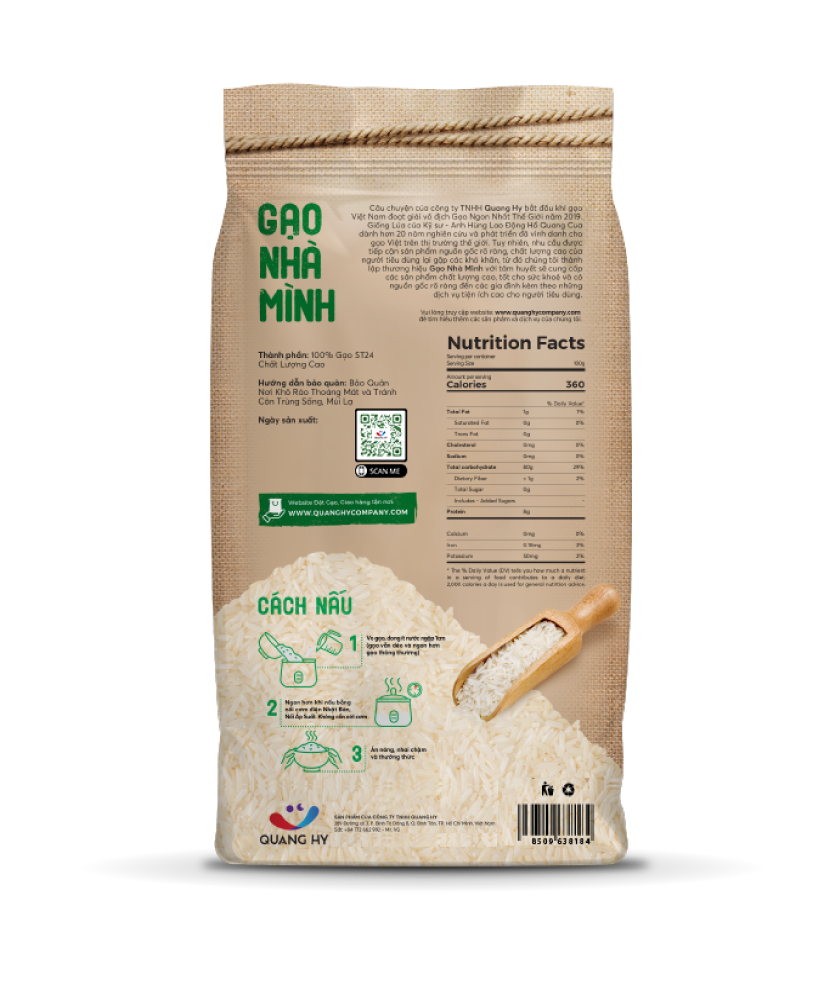 5KG Gạo Nhà Mình ST24 Lúa Tôm