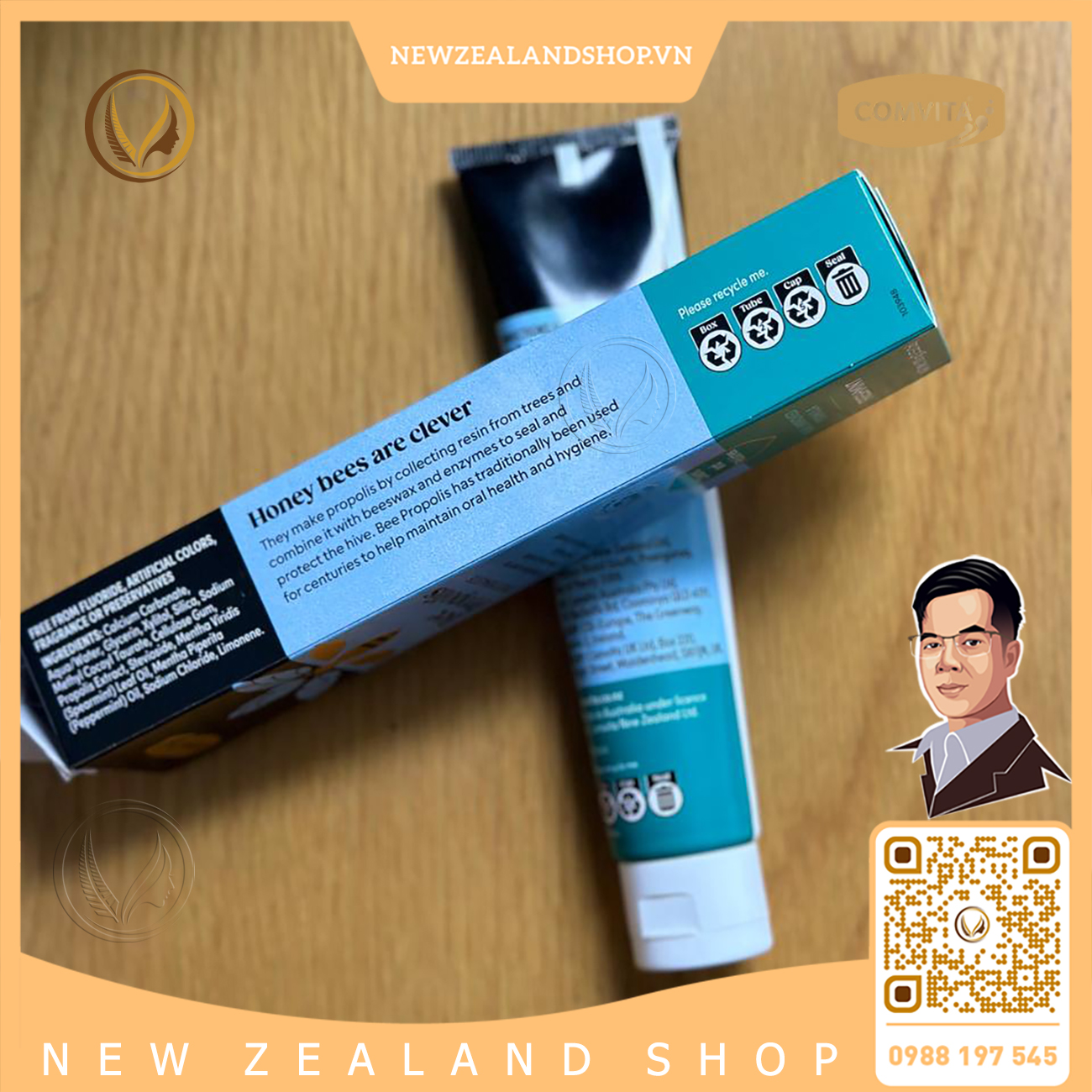 Kem đánh răng keo ong Comvita Bee Propolis Toothpaste 100g