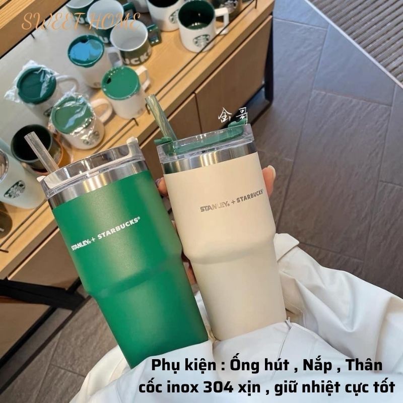 Ly S.tar.bucks inox cao cấp giữ nhiệt  600ml pha coffe SWEETHOME