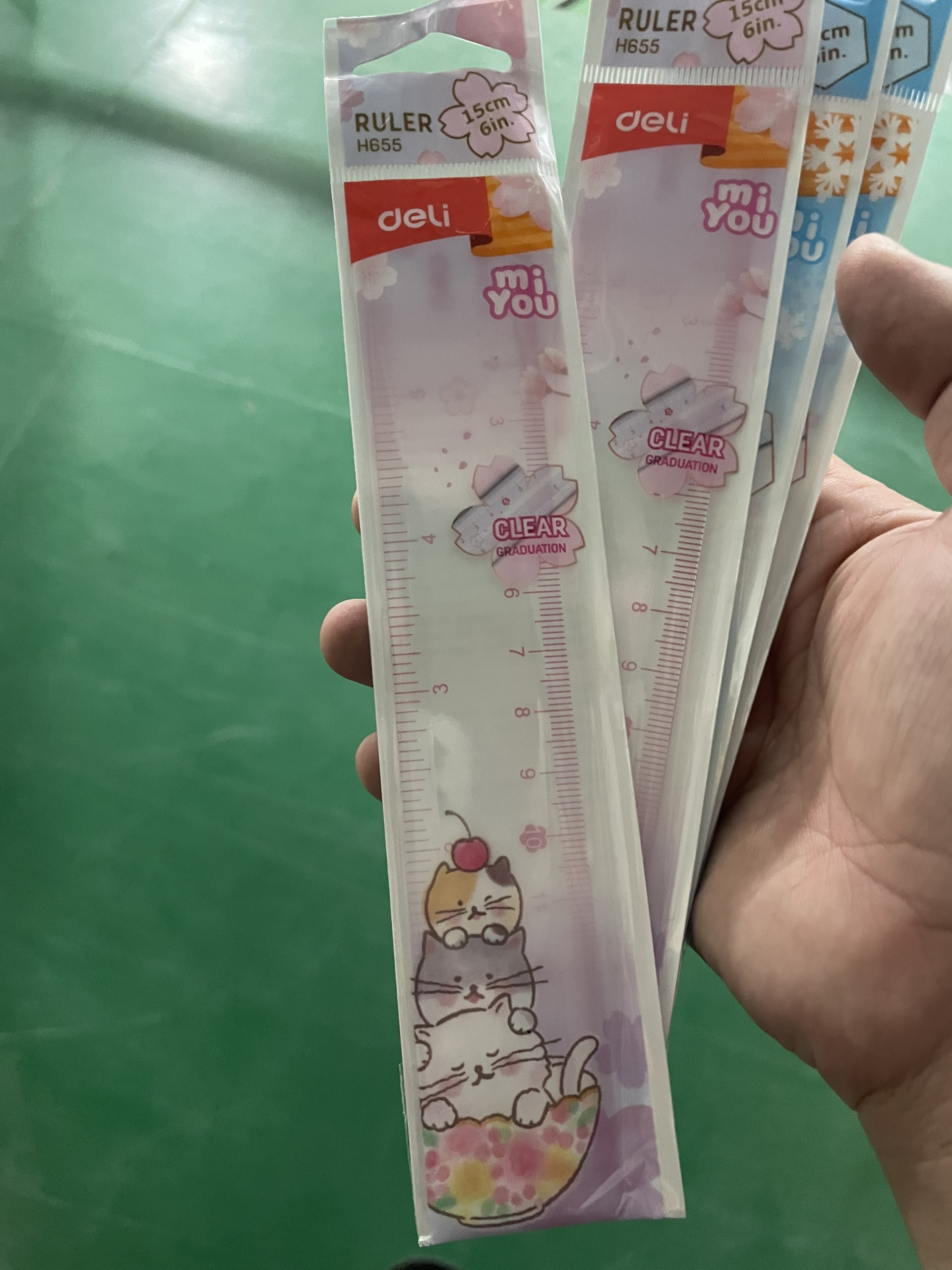 Combo 5 Cây Thước kẻ nhựa cứng mica 15cm Deli EH655