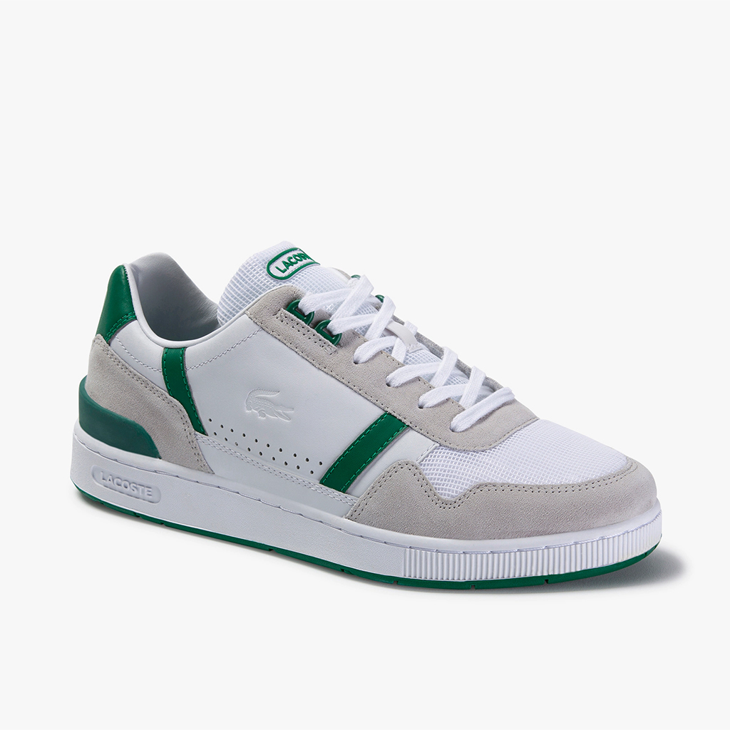 [FreeshipMAX] Giày Lacoste T-Clip Leather and Suede (Trắng/Xanh)