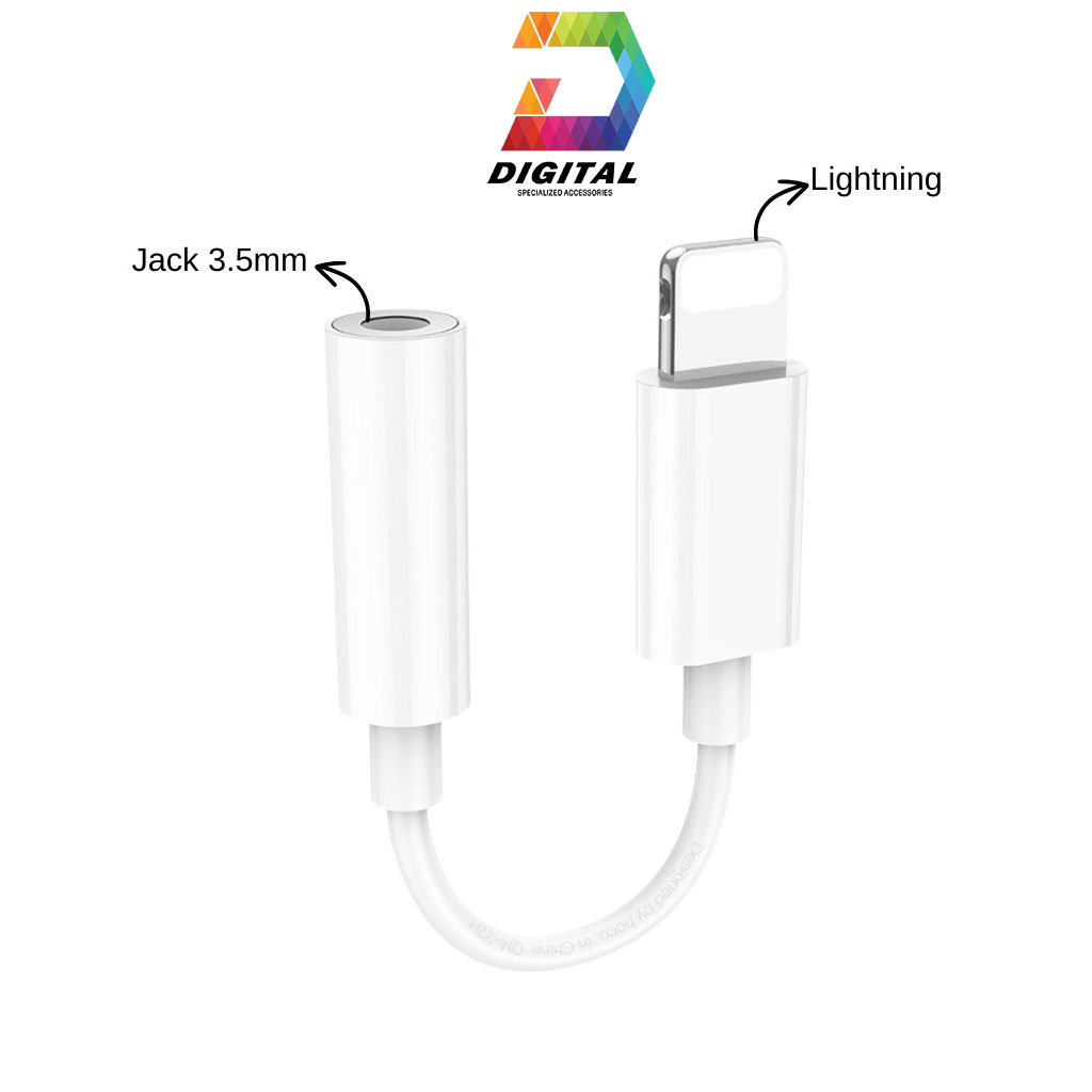 Jack Chuyển Cổng Lightning Sang 3.5mm Hoco LS34 Chính Hãng