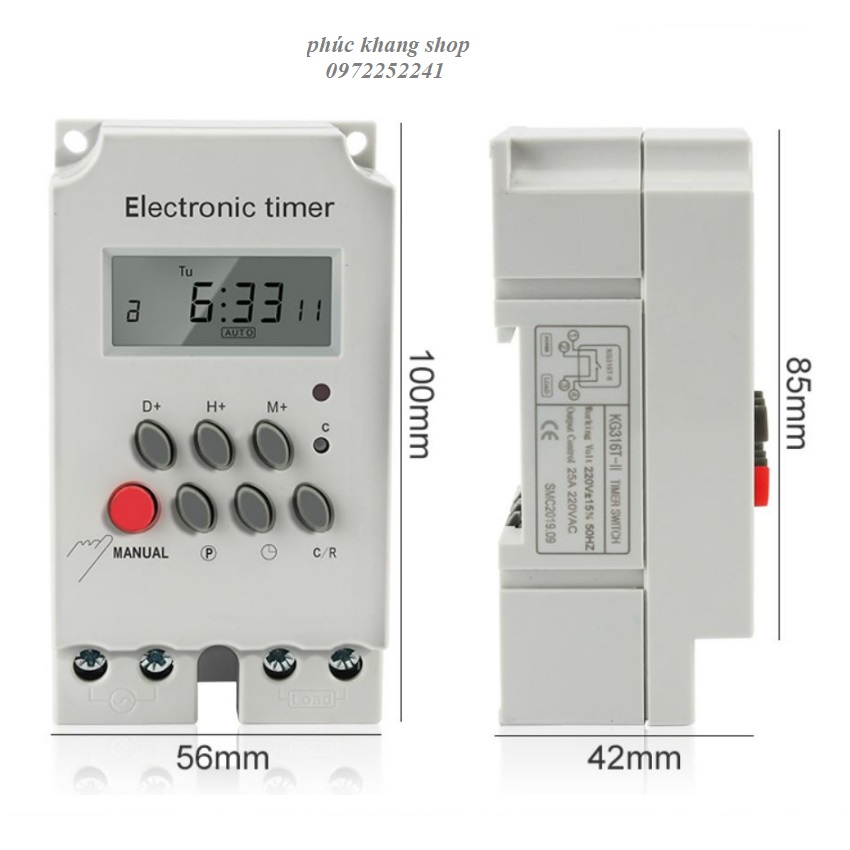 Timer hẹn giờ KG316T2. Rơle thời gian 24h