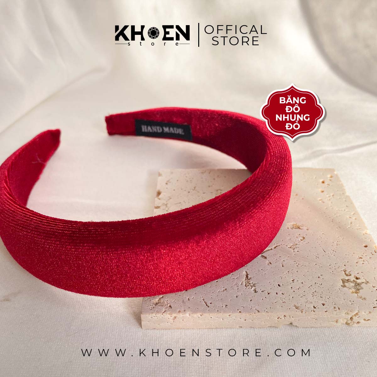 Cài tóc - Băng đô nhung đỏ - Khoen Store