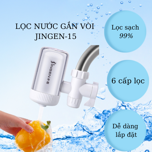 Lọc nước tại vòi JINGEN JN-15,bộ lọc nước đầu nguồn SIÊU SẠCH.