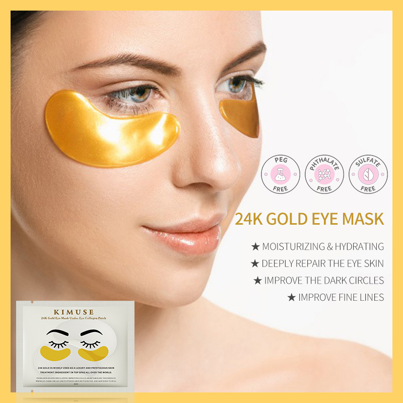 KIMUSE Mặt nạ mắt vàng 24K dưới miếng dán mắt collagen