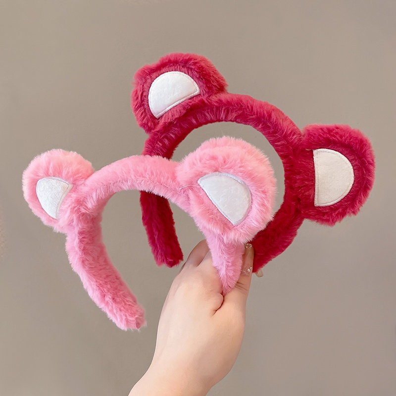 Cute pink bear ears hair hoop, headband