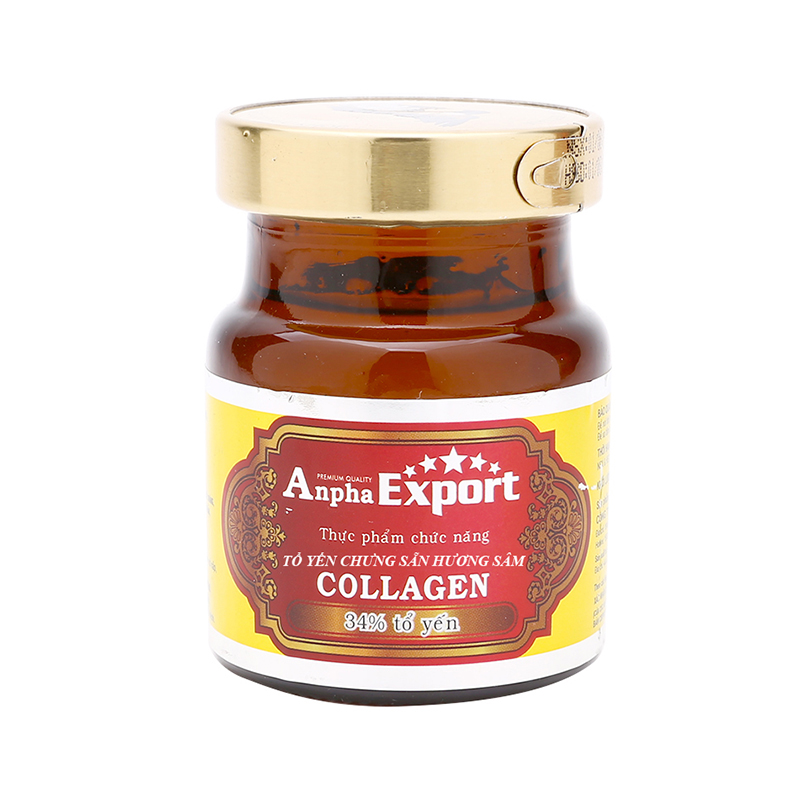 Combo 12 Hũ Tổ Yến 34% Chưng Sẵn Anpha Export Collagen Nhân Sâm