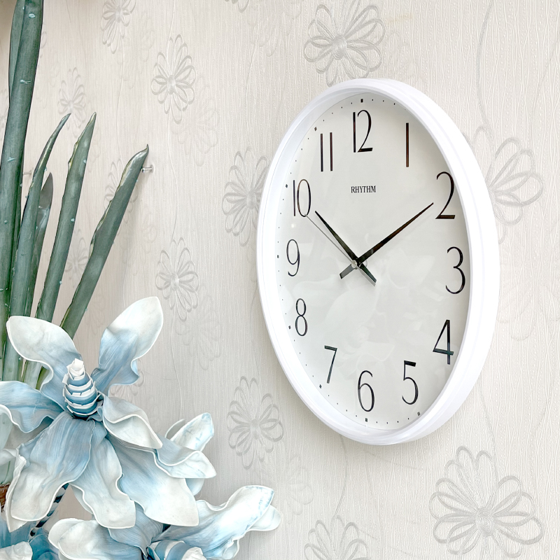 Đồng hồ treo tường Rhythm CMG817NR03, Kt 32.0 x 4.8cm. Kim trôi. Dùng Pin
