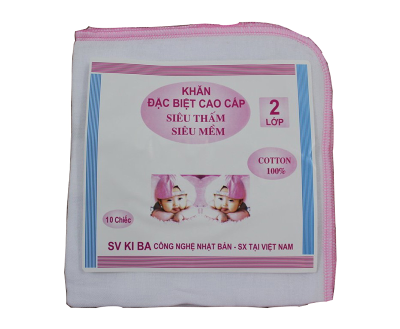 10 chiếc khăn xô sữa Kiba 2 lớp siêu mềm