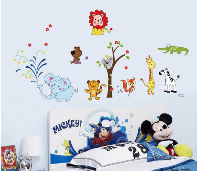 [HCM]DECAL DÁN TƯỜNG VOI PHUN NƯỚC VÀ GIÀN KHỈ