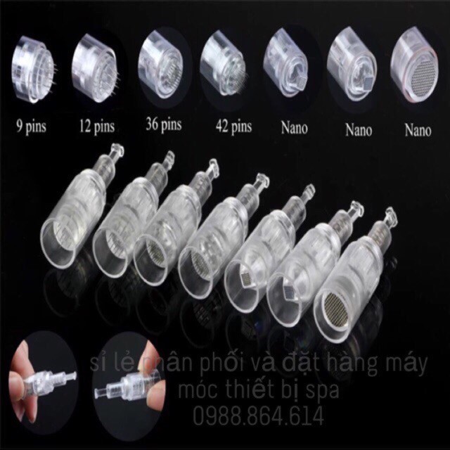 1 đầu máy lăn kim tri sẹo , cấy tảo phấn , cấy nano cho máy mym , dr pen m5 - đầu 36 trắng