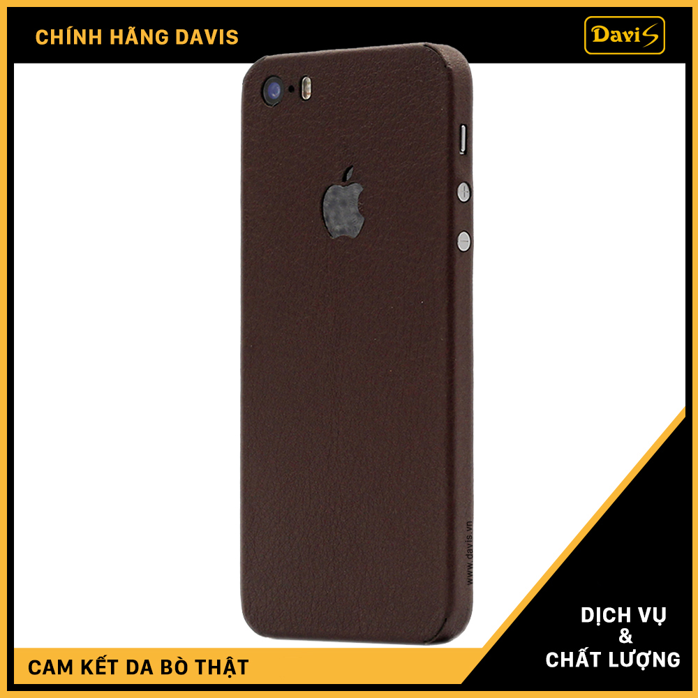 Dán da full viền iphone 5s/iPhone SE, làm từ da thật cao cấp- Chính hãng Davis