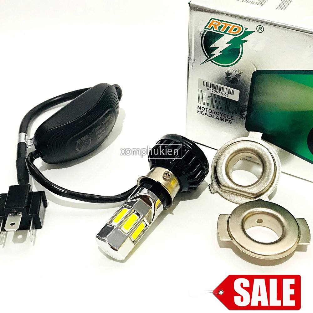 [HCM]Đèn Pha Led 2 Tim R.T.D H4 Sáng Tốt Gắn Xe Máy [ 1 Chiếc ]