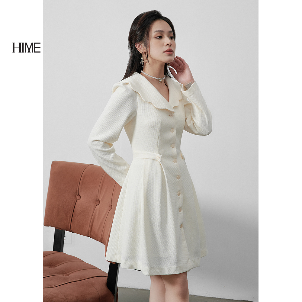 Váy mini trắng vai bồng HIME H185