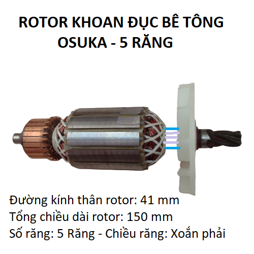 Rotor máy khoan đục bê tông osuka