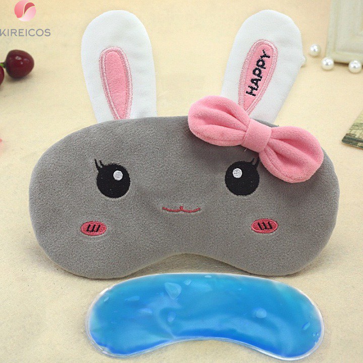 [HCM]Bịt Mắt Ngủ Miếng Che Mắt Ngủ Cao Cấp Hình Thỏ Happy Có Gel