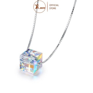 Dây chuyền bạc nữ ANTA Jewelry, thiết kế vòng cổ bạc mặt vuông đính đá pha lê 7 màu - ATJ7066A thumbnail
