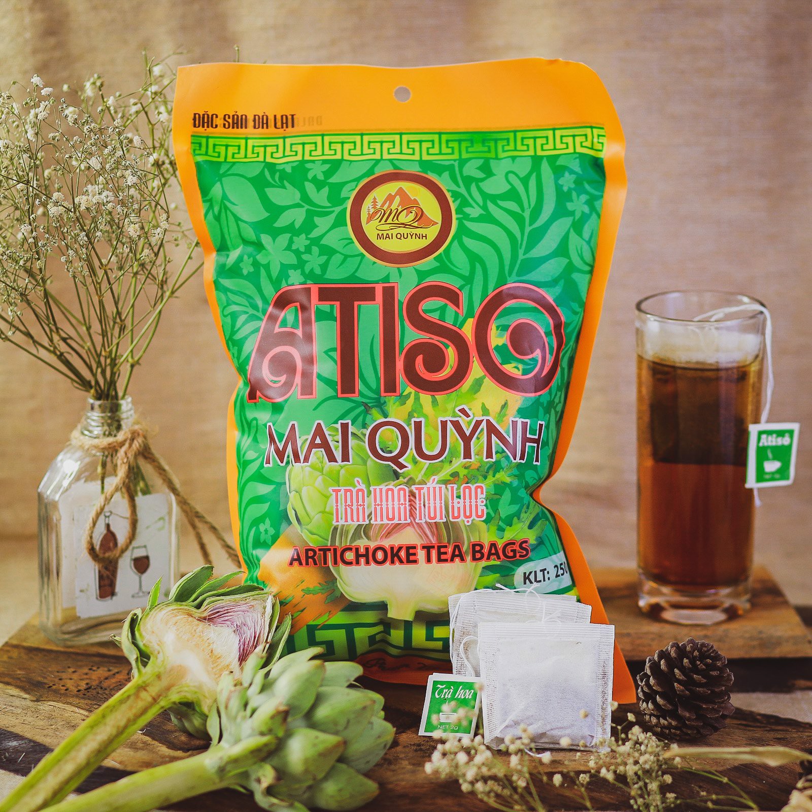 TRÀ ATISO TÚI LOC ĐẶC SẢN ĐÀ LẠT 100 túi (250gr)