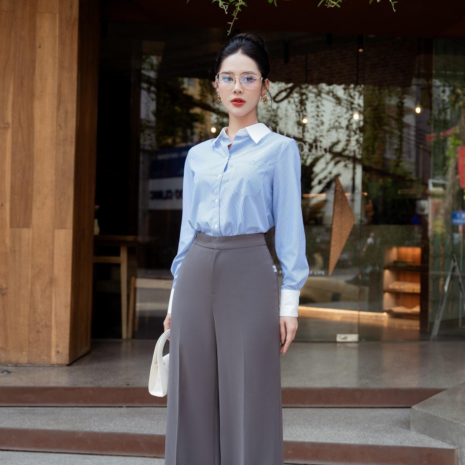 Quần vải gold nhật ống suông nữ big size dáng dài 103cm trơn form basic đẹp xịn, gen eo nâng mông hack dáng.