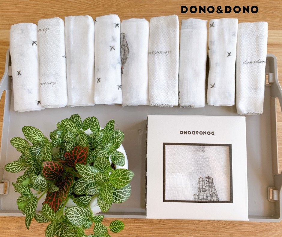 Khăn Sữa Hàn Quốc DONODONO Cho Bé Set 10 Khăn
