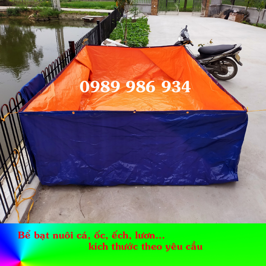 Bể bạt nuôi lươn ốc ếch cá kích thước 4m x 2m x 1m