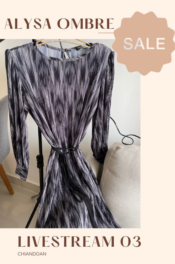 [CHIANDOAN ORDER] Alysa Dress - Váy dập ly buộc eo dáng dài