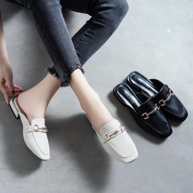 HÀNG CÓ SẴN Dép sục da mềm khoá chữ ngang BIG SIZE - - Tamiuy FASHION