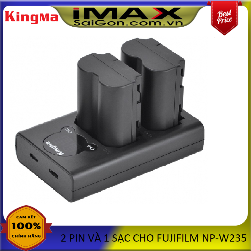 Bộ 2 pin 1 sạc máy ảnh kingma cho fujifilm np-w235