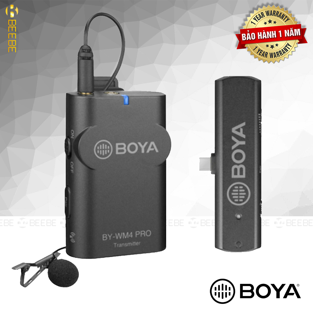 Boya BY-WM4 Pro-K5 - Micro Cài Áo Không Dây Cổng Type-C Cho Smartphone Android; iPAD Pro, Sóng 2.4G
